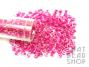 Size 6-0 Seed Beads - Colour Lined Clear with Magenta